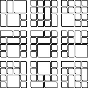 Artistic Asymmetric Leaf Style Bento Grid Leaf Pattern Bundle For Creatives vector