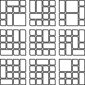 Unique Asymmetric Leaf Style Bento Grid Botanical Shape Bundle For Visual Work vector