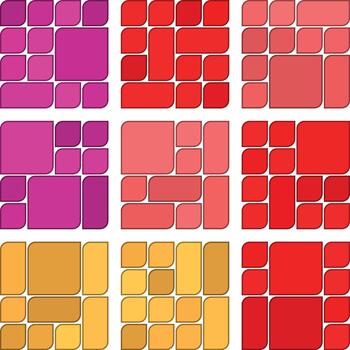 Aesthetic Asymmetric Leaf Style Bento Grid Leaf Based Design Bundle For Creators vector