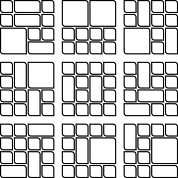 Creative Asymmetric Leaf Style Bento Grid Modern Leaf Pattern Bundle For Projects vector