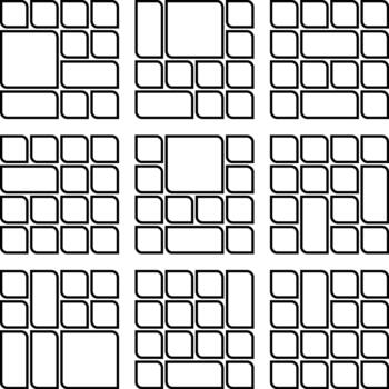 Decorative Asymmetric Leaf Style Bento Grid Botanical Element Bundle For Designers vector