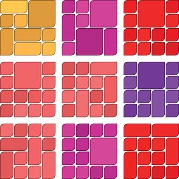 Bold Asymmetric Leaf Style Bento Grid Leaf Structure Bundle For Digital Artwork vector