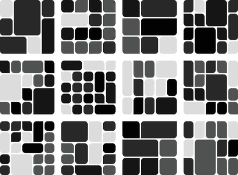 Refreshed Asymmetric Leaf Style Bento Grid Clean Botanical Bundle For Designers vector