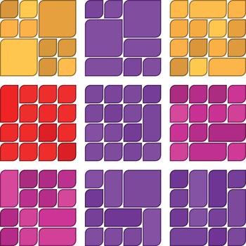 Soft Toned Asymmetric Leaf Style Bento Grid Leaf Design Bundle For Creativity vector