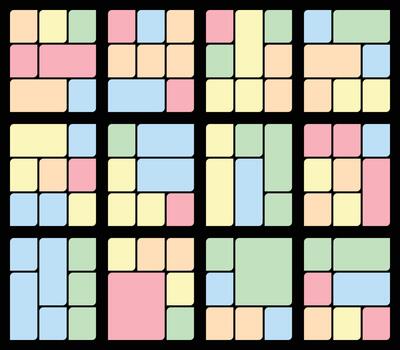 Simple Asymmetric Leaf Bento Grid Style Designed for Trendy Artistic Digital Branding vector