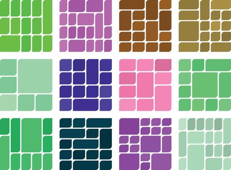 Smooth Asymmetric Leaf Bento Grid Layout Great for Professional Minimal Creative Usage vector