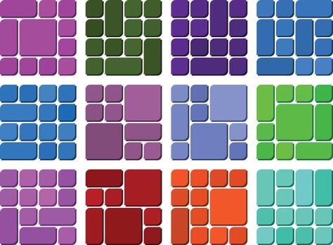 Fresh Modern Asymmetric Leaf Bento Grid Artwork Designed for Trendy Digital Branding Tasks vector