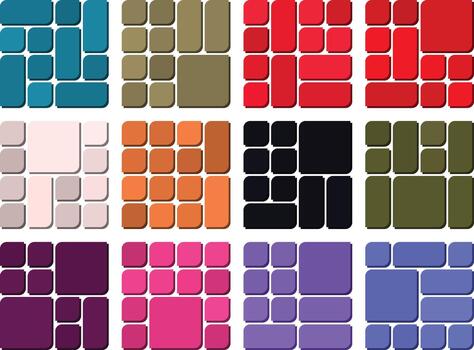 Minimal Fresh Asymmetric Leaf Bento Grid Composition Suitable for Creative Professional Use vector