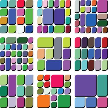 Polished Asymmetric Leaf Bento Grid Arrangement Created for Refined Modern Artistic Work vector