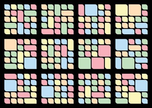 moderno asimétrico hoja estilo bento cuadrícula obra de arte haz para digital creadores vector