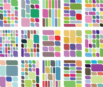 Bold Asymmetric Leaf Style Bento Grid Nature Based Design Bundle For Artists vector