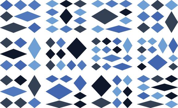 Dynamic diamond rhombus grid arrangement optimized for modern graphic work vector