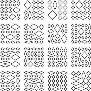 Professional diamond rhombus bento layout built for clean visual structure vector