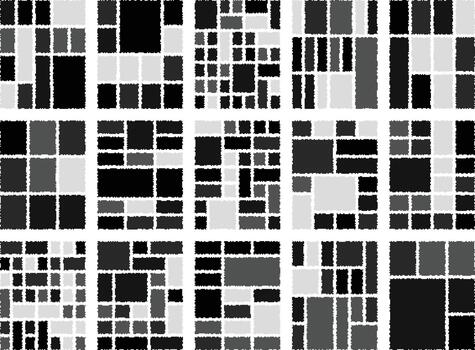 Abstract pixel inspired glitch style bento grid design for creators vector