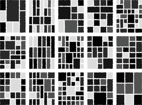 Creative modern glitch pixel style bento grid design for visual use vector