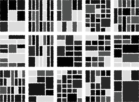 Striking glitch pixel style bento grid artwork for branding projects vector
