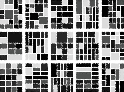 Modern abstract glitch pixel style bento grid theme for creators vector