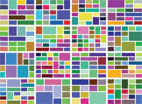 Bento grid concept reimagined with artistic glitch pixel styled digital patterns vector