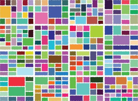 Futuristic digital artistic style using glitch pixels in clean bento grid layout vector