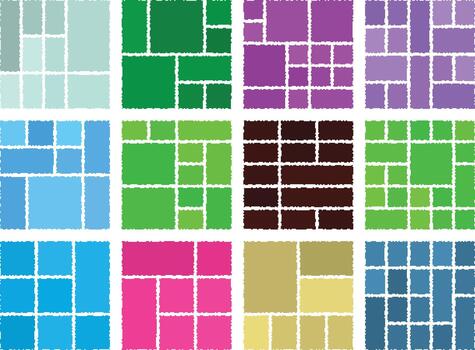 resumen falla píxel creativo elementos arreglado dentro moderno bento cuadrícula estructura vector