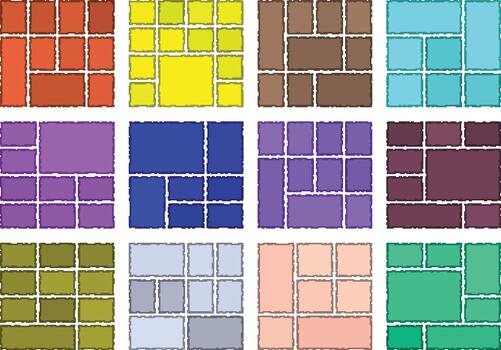 Glitch pixel distortion effects forming bold and elegant bento grid design vector