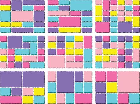 Artistic Pixel Glitch Distortion Grid Design With Vivid Modern Digital Elements vector