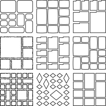 Elegant outline bento grid mix elements perfect for branding and layouts vector