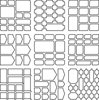 Smooth outline bento grid mix graphics perfect for modern styled layouts vector