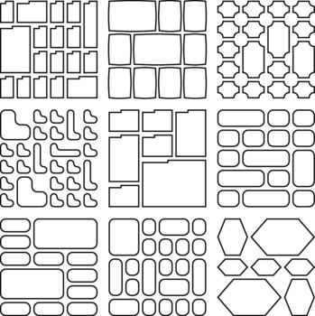 Essential outline bento grid mix icons ideal for multipurpose design needs vector