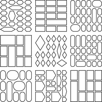 Smooth outline bento grid mix design elements curated for artistic creators vector