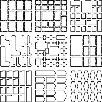 Creative outline bento grid mix shapes designed for versatile applications vector