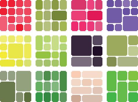 Modern inverted ticket design with clean bento grid layout for branding vector