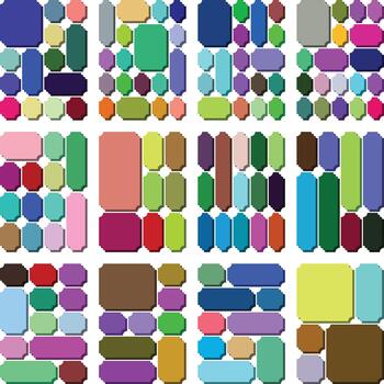 Elegant ticket artwork showcasing inverted layout within minimalist bento grid style vector