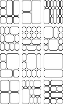 Clean and modern ticket crafted with distinctive inverted blueprint and bento grid style vector