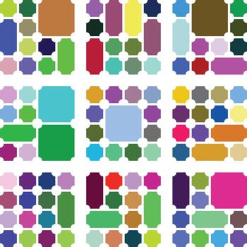 Elegant ticket variation styled with coordinated inverted elements and clear grid grouping vector