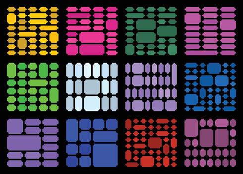 Stylish geometric ticket formed with fresh inverted structure supported by bento grid vector