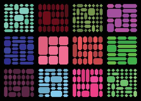 Neatly designed ticket applying simplified inverted accents inside compact grid framework vector