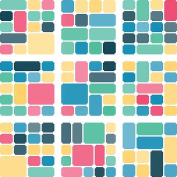 Fresh modern ticket delivering artistic inverted impression through coordinated grid shapes vector