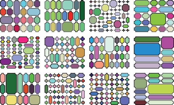 Professional inverted ticket style bundle built for clean bento grid displays vector