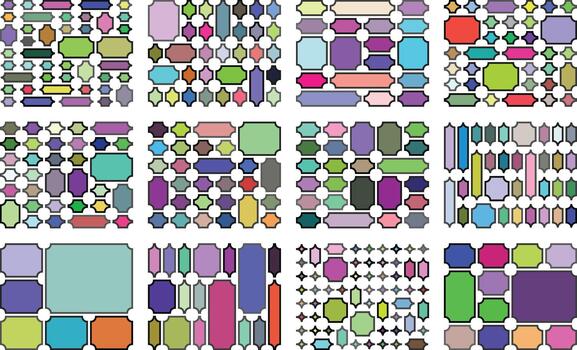 Versatile inverted ticket design bundle tailored for dynamic bento grid visuals vector