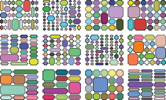 Inverted ticket themed design bundle optimized for polished bento grid graphics vector