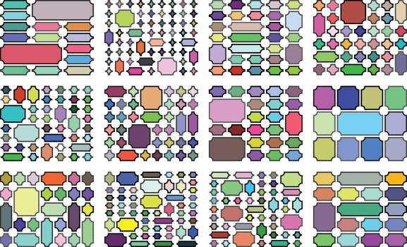 Balanced inverted ticket style bundle perfect for structured bento grid elements vector