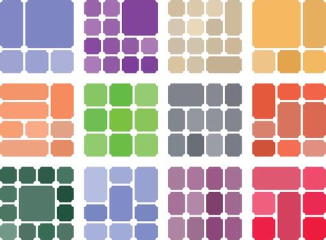 Stylish curated inverted ticket layout bundle tailored for modern bento grid aesthetics vector