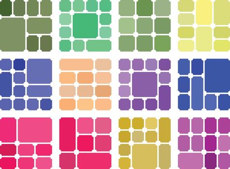 Stylish ticket inverted style bento grid bundle composition for design needs vector