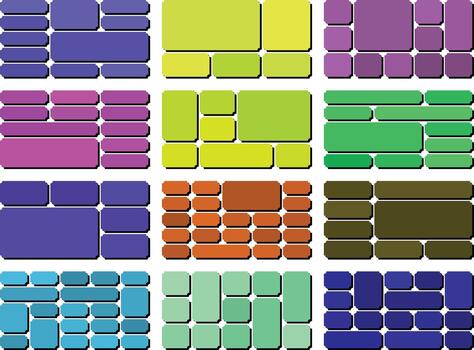 Unique ticket inverted style bento grid bundle graphic for diverse design work vector