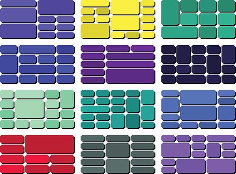 Simple ticket inverted style bento grid bundle theme suitable for modern branding vector