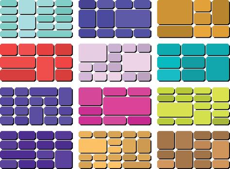 Clean lined ticket inverted style bento grid bundle layout ideal for graphic work vector