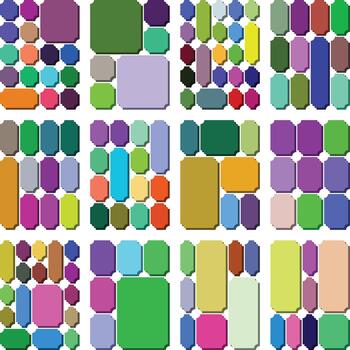 Vibrant ticket inverted style bento grid bundle design enhancing creative presentations vector