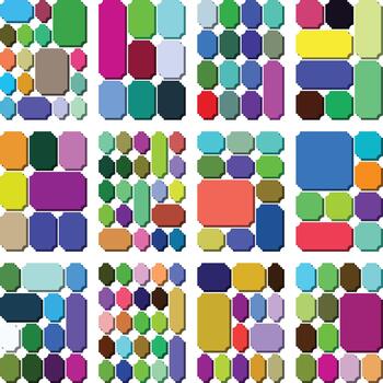 Distinct ticket inverted style bento grid bundle artwork great for branding visuals vector