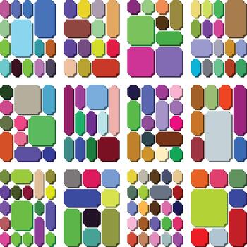 Creative themed ticket inverted style bento grid bundle design for diverse projects vector